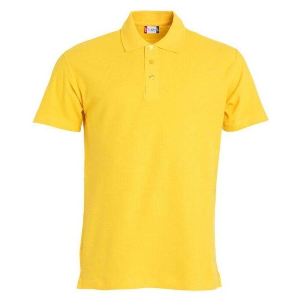 Clique Mens Basic Melange Polo Shirt / Lemon